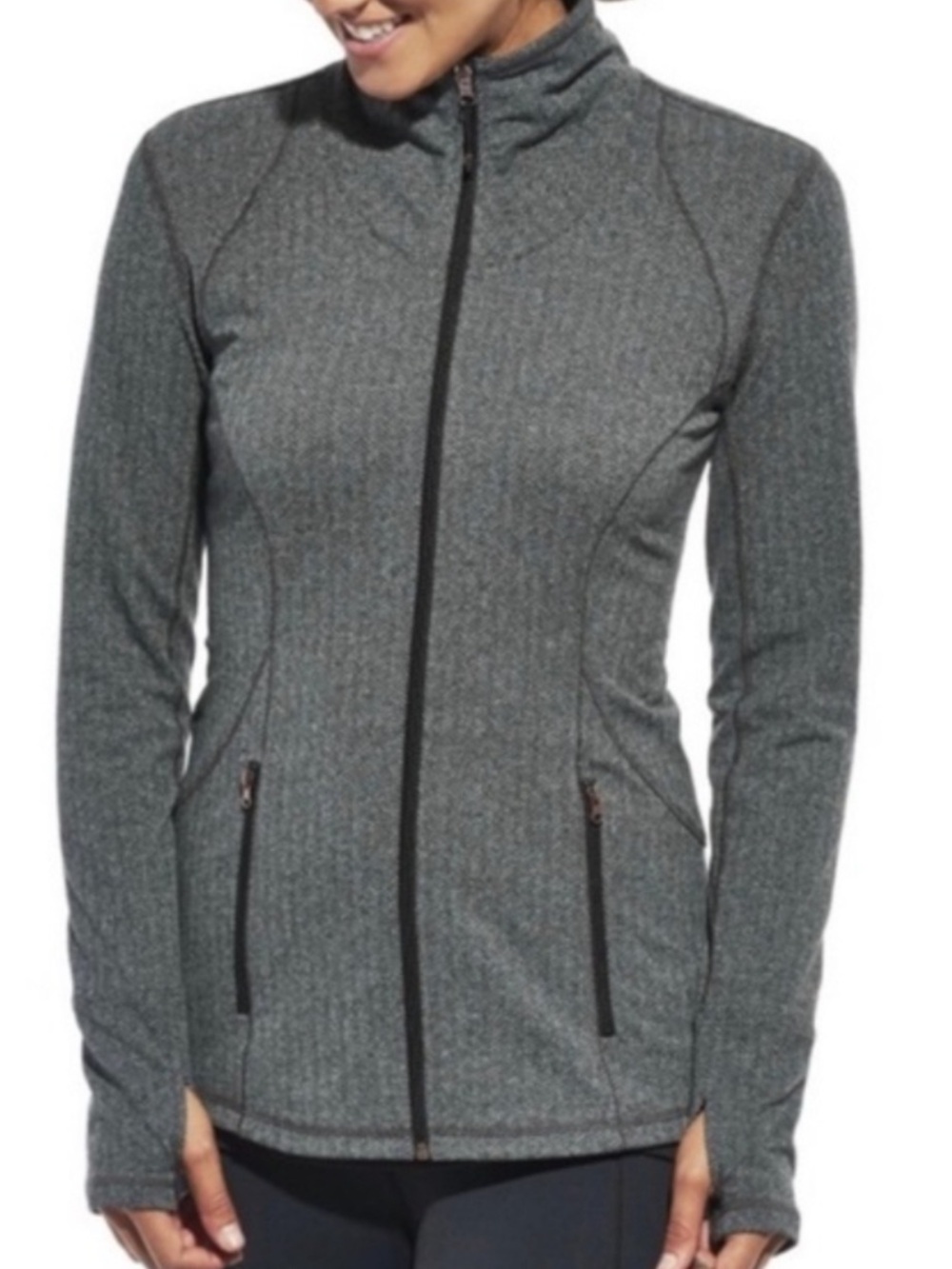 CALIA by Carrie Underwood Heathered Charcoal Full‑Zip Jacket